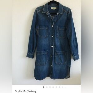 Stella McCartney Denim Dress Womens 38 Blue Stretch Denim Mini Dress